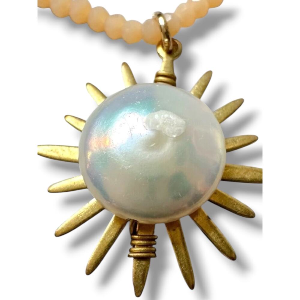 Free People Ariana Ost Sunlight Choker in Citrine NWT Sun Charm Bohemian Dainty - Picture 7 of 11